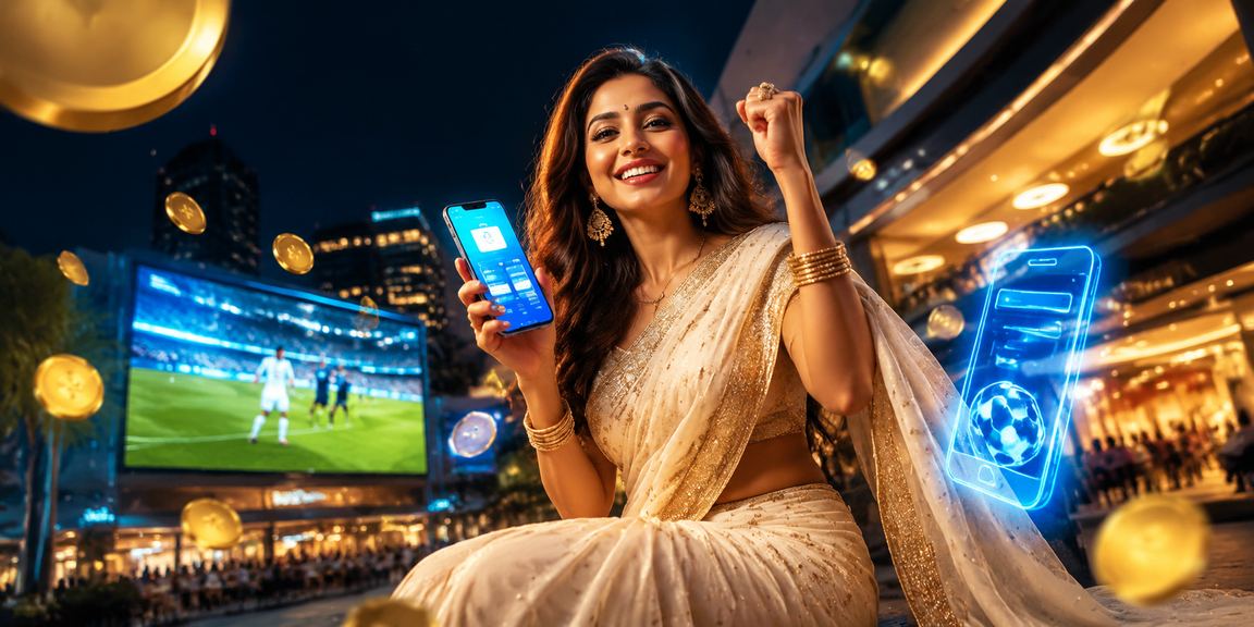 Excited player registering on mobile football betting app in Pune